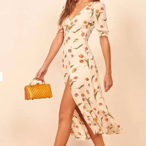 NWT Reformation Nantes dress in Bianca tulip size 0 - Picture 4 of 8